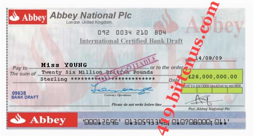 Certified Bank Draft